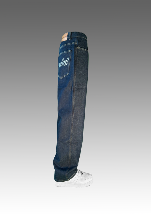 DENIM BAGGY 90s raw dark blue