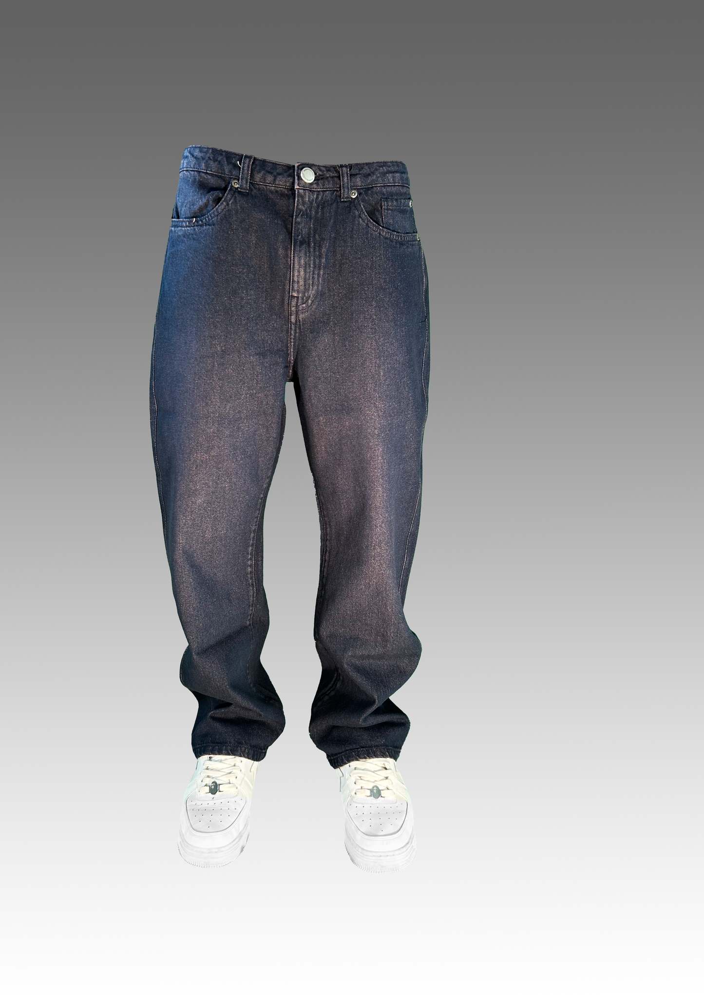 DENIM BAGGY 90s dark blue purple tint