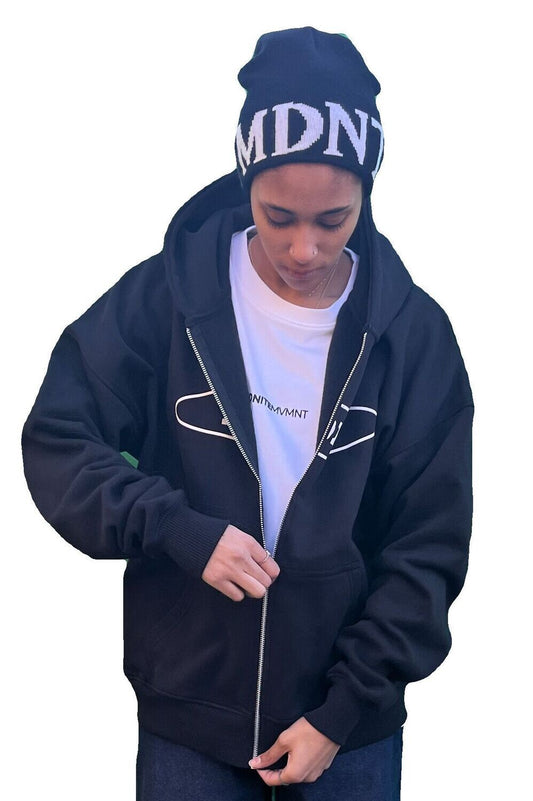 HOODIE ZIP Logo black