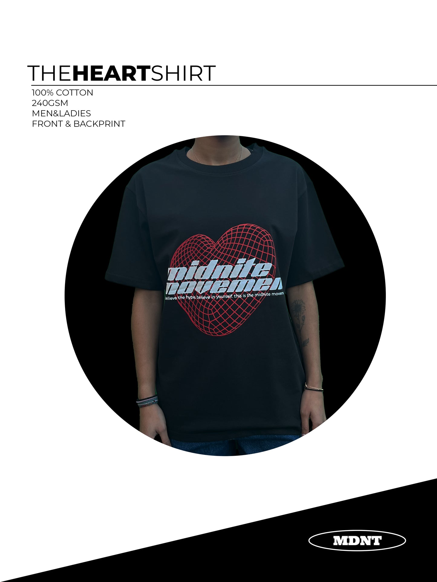 T-SHIRT Heart regular fit black