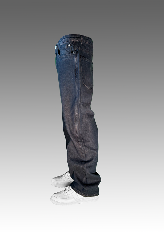 DENIM BAGGY 90s dark blue purple tint