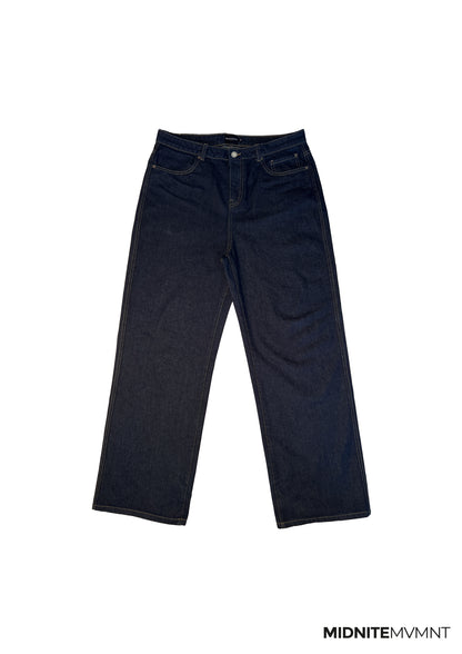 DENIM BAGGY 90s raw dark blue