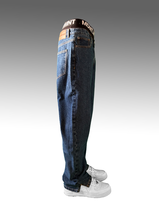 DENIM LOOSE FIT mid blue stone washed