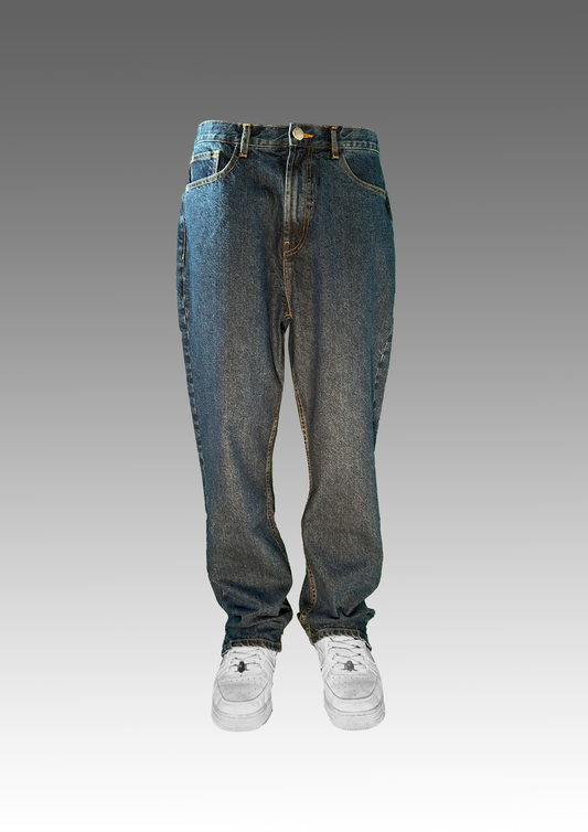 DENIM LOOSE FIT mid blue stone washed